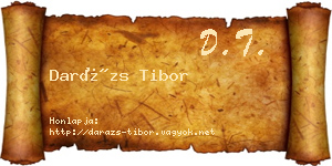 Darázs Tibor névjegykártya